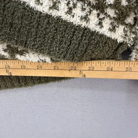 Pol Anthropologie Sweater Women's L Green Cream Loose Weave Oversized Preppy - Picture 10 of 11